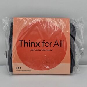 Thinx for All Period Underwear Womens Size XL Black Brief Moderate Absorbency